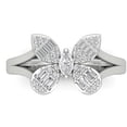 thumbnail image 2 of Araiya Fine Jewelry 925 Sterling Silver Round-shape Lab Grown Diamond Butterfly Ring ( 1/2 cttw, D-F Color, VS Clarity) Size 8, 2 of 5