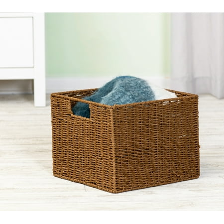 UPC: 0847539035673 | Honey-Can-Do Paper Rope Storage Basket with Cut-out Handles Brown