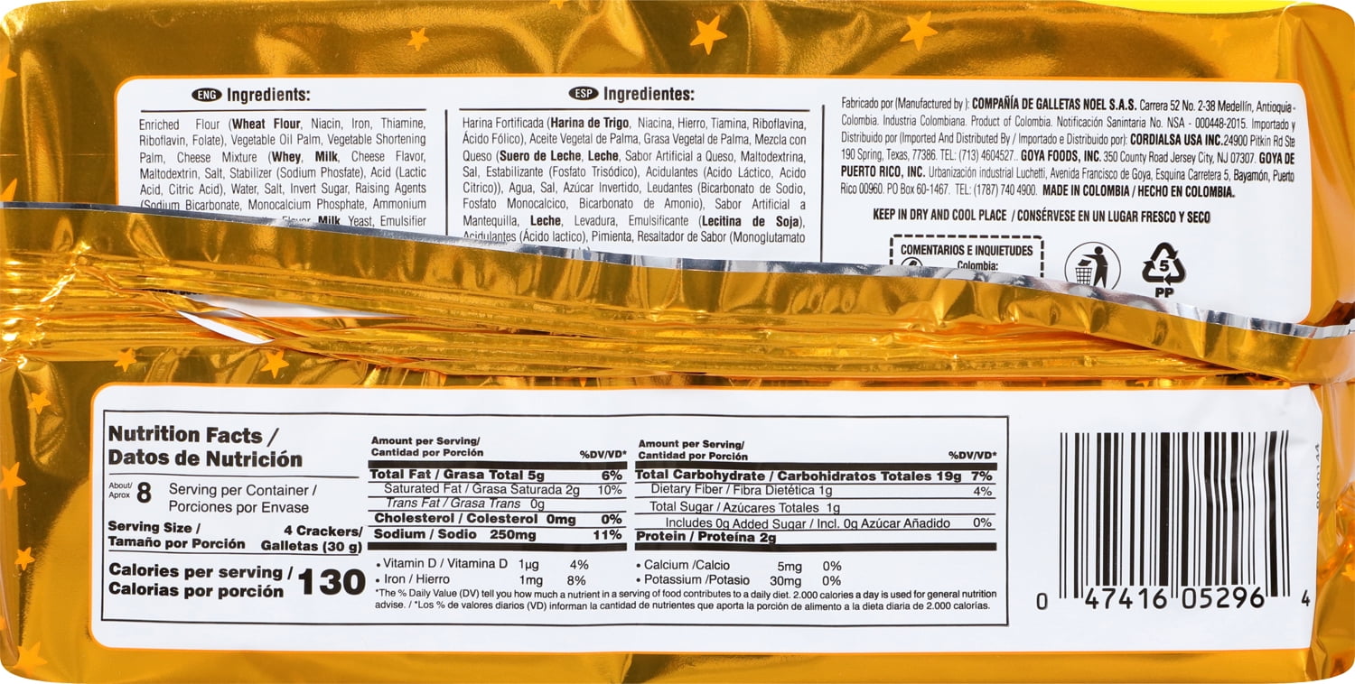 (6 pack) NOEL Saltin Cheese Cracker With Artificial Butter Flavor 2 Pk 7.94 Oz