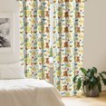 thumbnail image 2 of Ambesonne Cats Window Curtains, Cats Birds Butterfly, Each 28" W x 63" L, Green Brown Pale Blue, 2 of 4