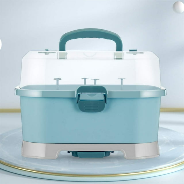 Cqxid Storage Containers Under $20 Baby Bottle Drying Rack Storage Large Nursing Bottle Storage BoxOrganizer With Cover Portable Kitchen Cabinet Organizer