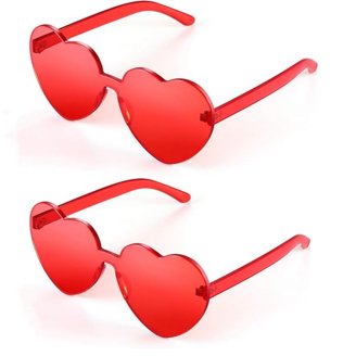 Cyan & Red Anaglyph 3D Glasses - Narrow Rectangular Sunglasses For Men, UV400
