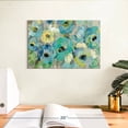 thumbnail image 3 of Elephant Stock Fresh Teal Flowers I Wall Art - Horizontal Canvas Wall Art - Living Room Wall Decor - Abstract Canvas - Blue And Gray Decor By Silvia Vassileva - 12" x 8", 3 of 8