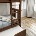 thumbnail image 4 of Plank+Beam Solid Wood Twin over Twin Bunk Bed with Storage Trundle for Adults/Kids, Walnut, 4 of 9