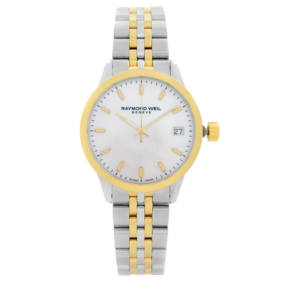 Raymond Weil Freelancer 34mm Two-Tone Steel MOP Dial Ladies Watch 5634-STP-97021