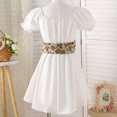 thumbnail image 7 of Girls Renaissance Corset Dress Puff Sleeve Peasant Medieval Dresses Ruffle Cute Elegant Party Outfits White, Size 8 Y, 7 of 7