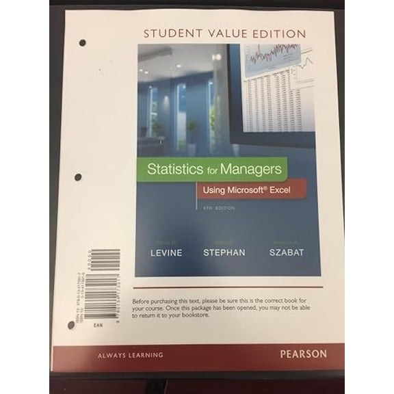 Pre-Owned Statistics for Managers Using Microsoft Excel Hardcover