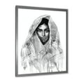 thumbnail image 2 of Designart 'Black and White Portrait of Young Indian Woman I' Modern Framed Art Print, 2 of 4