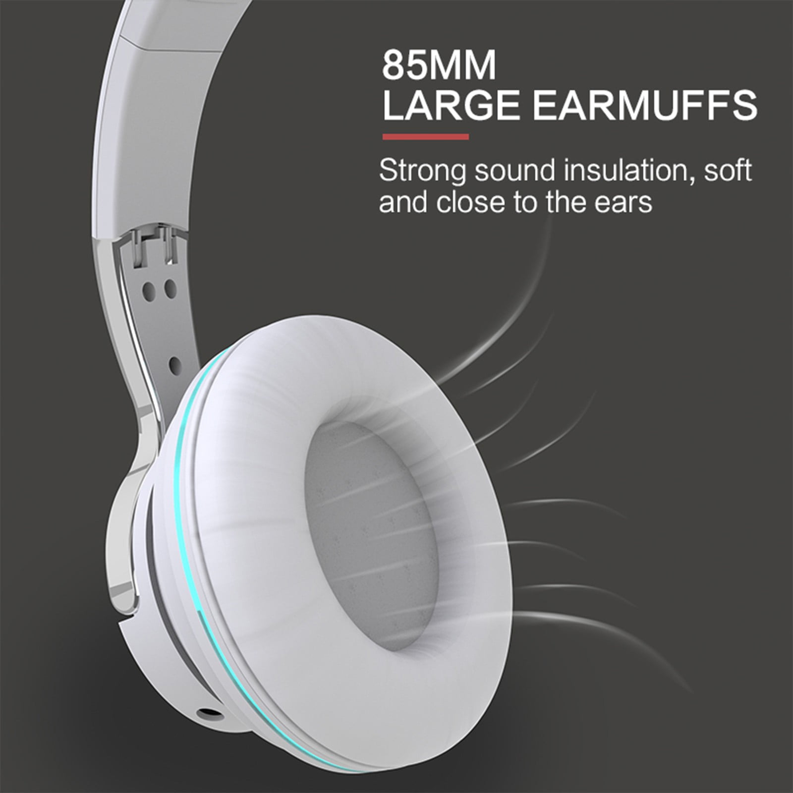 Bluetooth Headphones Over Ear, 80 Hrs Playtime Wireless Headphones with ENC Mic, Deep Bass EQ, Foldable Comfort for Travel, Gym & Commuting, Stocking Stuffers,White