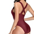 thumbnail image 3 of Tempt Me Traje de baño sexy de una pieza con cuello en V para mujer, 3 of 5