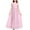Pink, variant on Girl's Maxi Gowns Solid Color Off-Shoulder Junior Bridesmaid Dresses, Comfortable Chiffon Performance Elegant Party Long Dress Kids Maxi Dress with Sleeves Beige 4-5Y