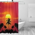 thumbnail image 3 of XMXY Sunset Palm Trees Long Shower Curtains, Waterproof Weighted Thick Bathroom Curtain with 12 Plastic Hook, 72x72 Inch, 3 of 8