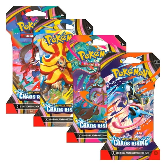 Pokemon TCG: Mega Evolution Chaos Rising Sleeved Booster Pack Lot - 8 Packs