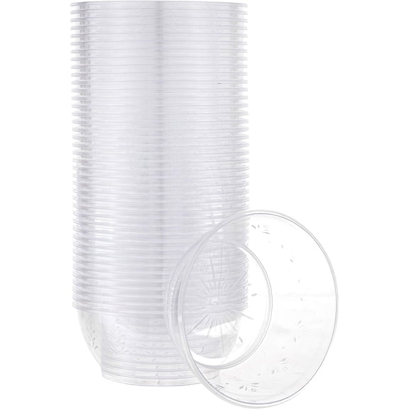 PLASTICPRO Clear Plastic Serving Bowls 6 oz Plastic Dessert Cups, 50-Pieces