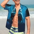 thumbnail image 3 of Haiem Open-Mouthed Shark Printed Hawaiian Shirt for Men - Men’s Casual Beach Summer Shirts - Stretch Fabric with Modern Fit-Large, 3 of 7
