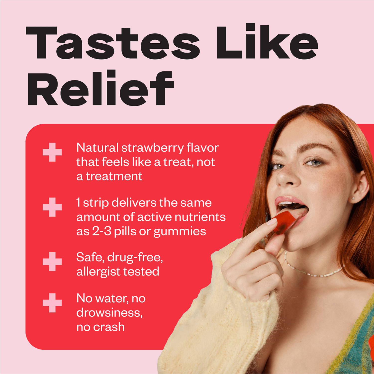 Wizard Wellness Multi-Benefit Allergy Oral Strips, Strawberry, 30 Count