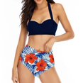 thumbnail image 2 of Two Piece Swimsuits for Women Sunflower Printed Swimsuit Ruched High Waisted Swimwear Underwire Padded Bathing Suits, 2 of 4