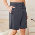 thumbnail image 3 of New Summer Arrivals YLSDY Men's Pajama Shorts Soft Sleepwear Bottoms Elastic Waistband Loungewear Summer Pull On Comfy Lounge Shorts Drawstring Resort Pjs Soft Sleep Wear Dark Gray XL, 3 of 6
