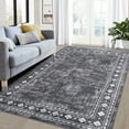 thumbnail image 3 of Garvee 10'x13' Geometric Bordered Area Rugs Contemporary Rugs for Living Room, Non-Slip Washable Rugs Soft Throw Rugs Low-Pile Stain Resistant Carpet for Bedroom Dining Room Farmhouse, Gray, 3 of 8