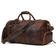 thumbnail image 2 of Bolsa de viaje de cuero con bolsillo para zapatos para hombre, bolso de viaje Vintage, bolsa de equipaje, gran oferta, 2 of 4