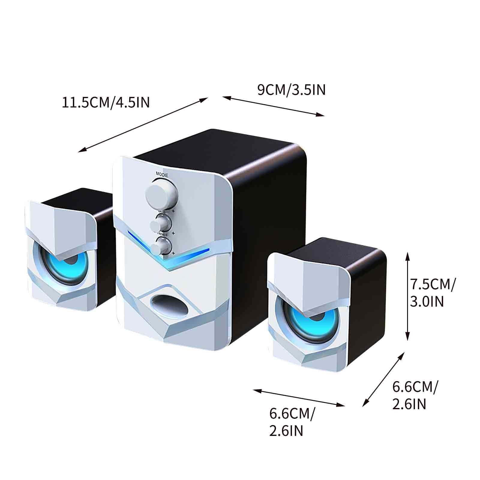 Bzdzmqm under $5 Bluetooth Computer Speakers, Bluetooth Computer Speakers with Subwoofer, Desktop 2.1 Channel Sound System, USB Powered PC Speakers, High Quality Audio Speakers for Computer