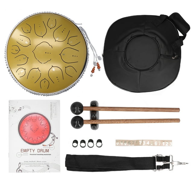 Tambor de yoga, 14 pulgadas, 15 tonos, con púa en forma de D, tambor de lengüeta, diseñado a medida para la perfección