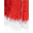 thumbnail image 5 of Rdhnmea Women Christmas Mrs. Claus Costume Bustier Corset Tops Fur Trim Overbust Body Shapewear Front Buckle Back Tie Up Waist Cincher Corset, 5 of 9