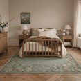 thumbnail image 2 of 2x7 Area Rugs for Hallway Machine Washable Non Slip Low Pile Runner, Indoor Lightweight Print Rug for Bedroom, Bathroom, Laundry Room, Entryway, Floral Butterflies, Sage Green, 2 of 4