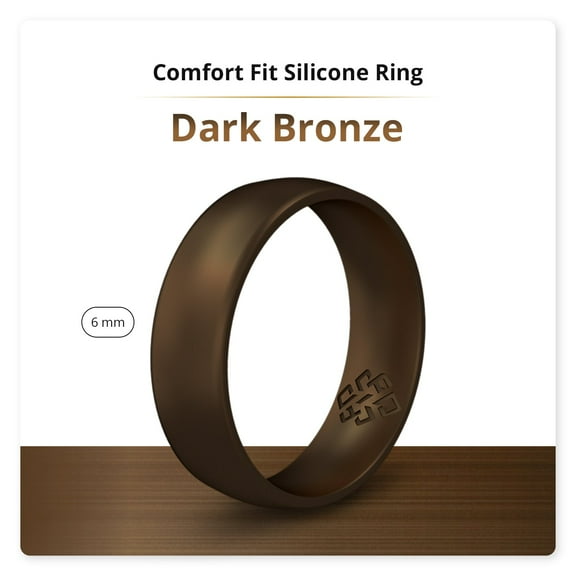 Dark Bronze Breathable Silicone Ring For Men 6mm Bandwidth