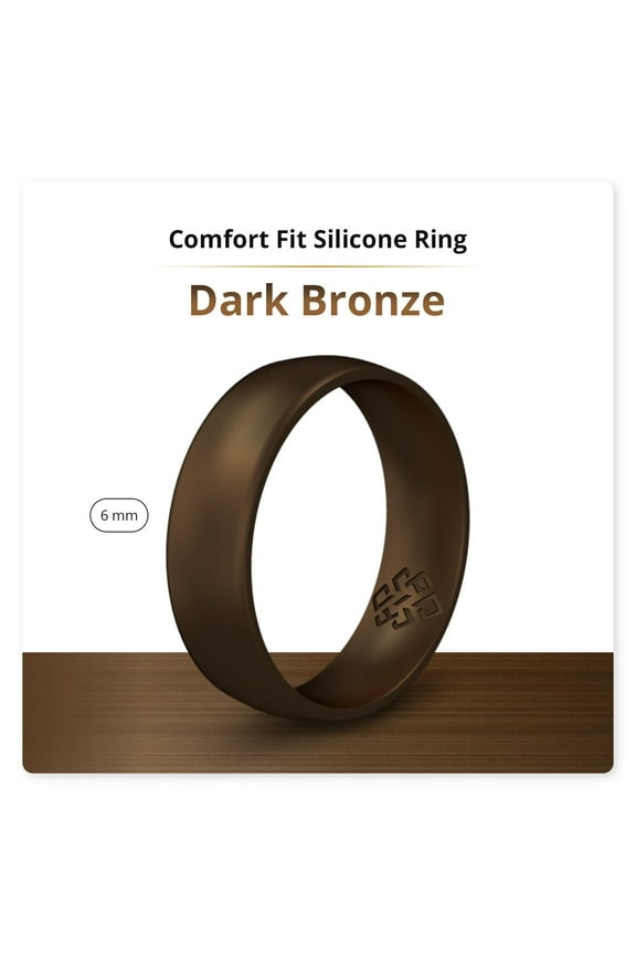 Dark Bronze Breathable Silicone Ring For Men 6mm Bandwidth