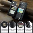 thumbnail image 6 of Feishell for Samsung Galaxy S22 Case with Card Holder, Wallet Case for Women Men with RFID Blocking, Durable PU Leather Kickstand Magnetic Clasp Shockproof Phone Case,Black, 6 of 9
