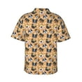 thumbnail image 3 of Picia Cute Dogs Head Gentle Cotton Regular Fit Short Sleeve Casual Hawaiian Shirt for Men-Large, 3 of 9