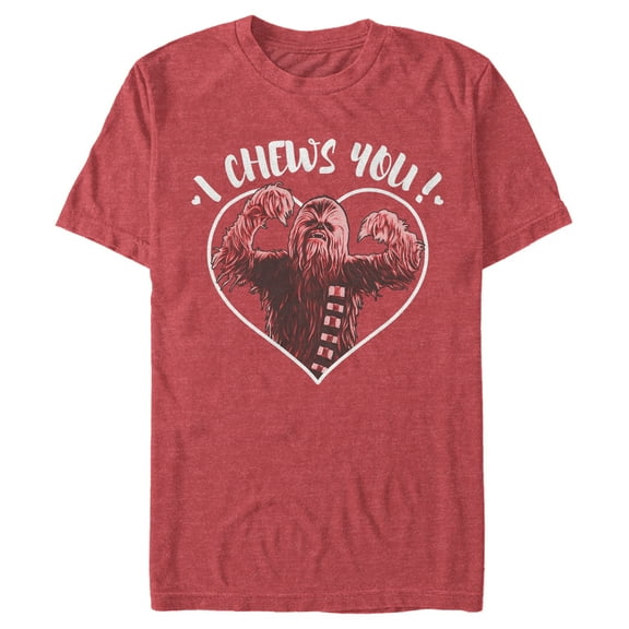 Men's Star Wars Valentine's Day I Chews You Graphic Tee Red Heather Large