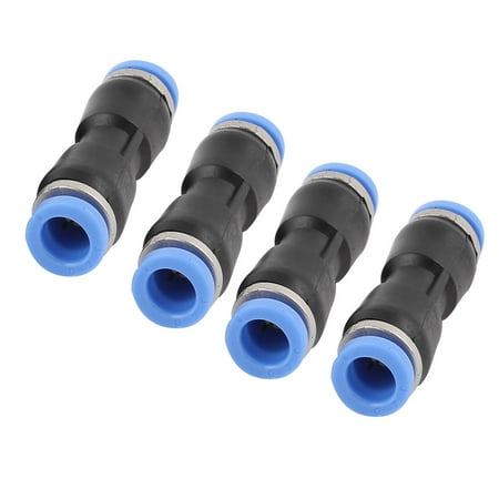 - 4 Pcs 8mm to 8mm Dual Ways Straight Pipe Connect Union Pneumatic Quick Fitting