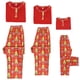 thumbnail image 4 of Pijamas de Navidad de manga larga Inspire Chic con estampado de árbol para fiestas, conjuntos de pijamas familiares para mujeres, color rojo, 4 of 5