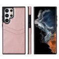 thumbnail image 3 of Wallet Case Designed for Samsung Galaxy S22 Ultra, Classic Slim 2 Credit Card Holders Lychee Texture Synthetic PU Leather Anti-shock Lightweight Phone Case Cover for Samsung Galaxy S22 Ultra, Rosegold, 3 of 6