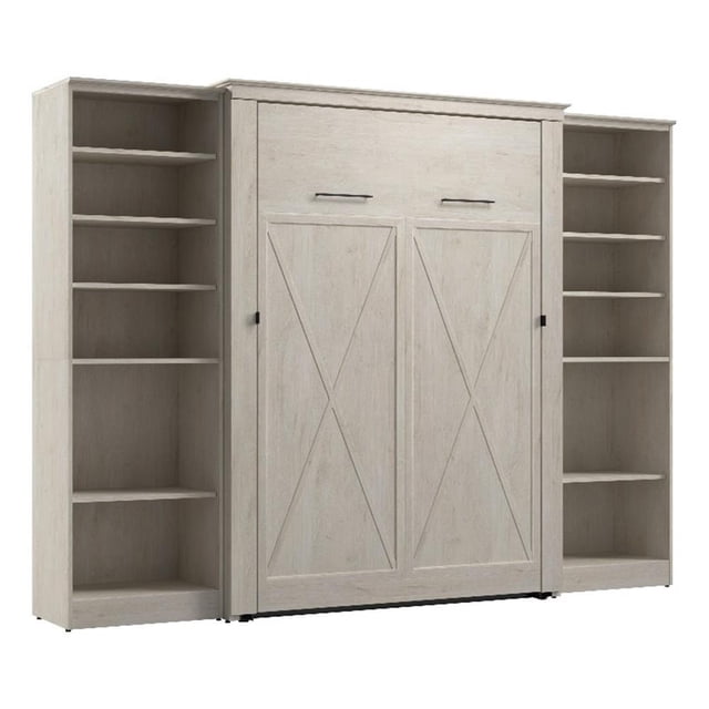 Pemberly Row Lit Escamotable Double avec Organisateurs de Garde-Robe (113 Po L) - Bois d'Ingénierie