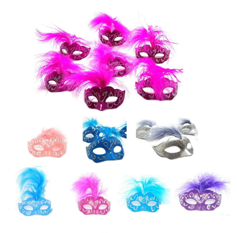 12 Black Small Mini Masquerade Mask Wedding Sweet 16 Party Decoration Favors 