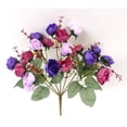 thumbnail image 5 of Tuvgenk Roses Artificial Flowers Holiday Purple Artificial Flowers Indoor Bouquet 21 Heads Durable for Arrangements, 5 of 5