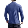 thumbnail image 4 of ZOYOEN Mens Workout Shirts with Zipper- Crewneck Quick Dry Long Sleeve Slim Fit Gym Active Tops Navy Size M, 4 of 5