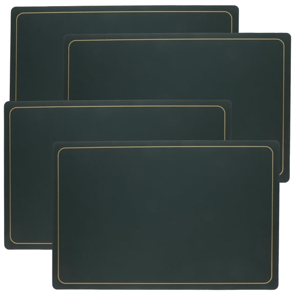 WHAMVOX  4 Pcs Anti-slip Heat-insulated Placemat Dining Table Meal Child Dark Green