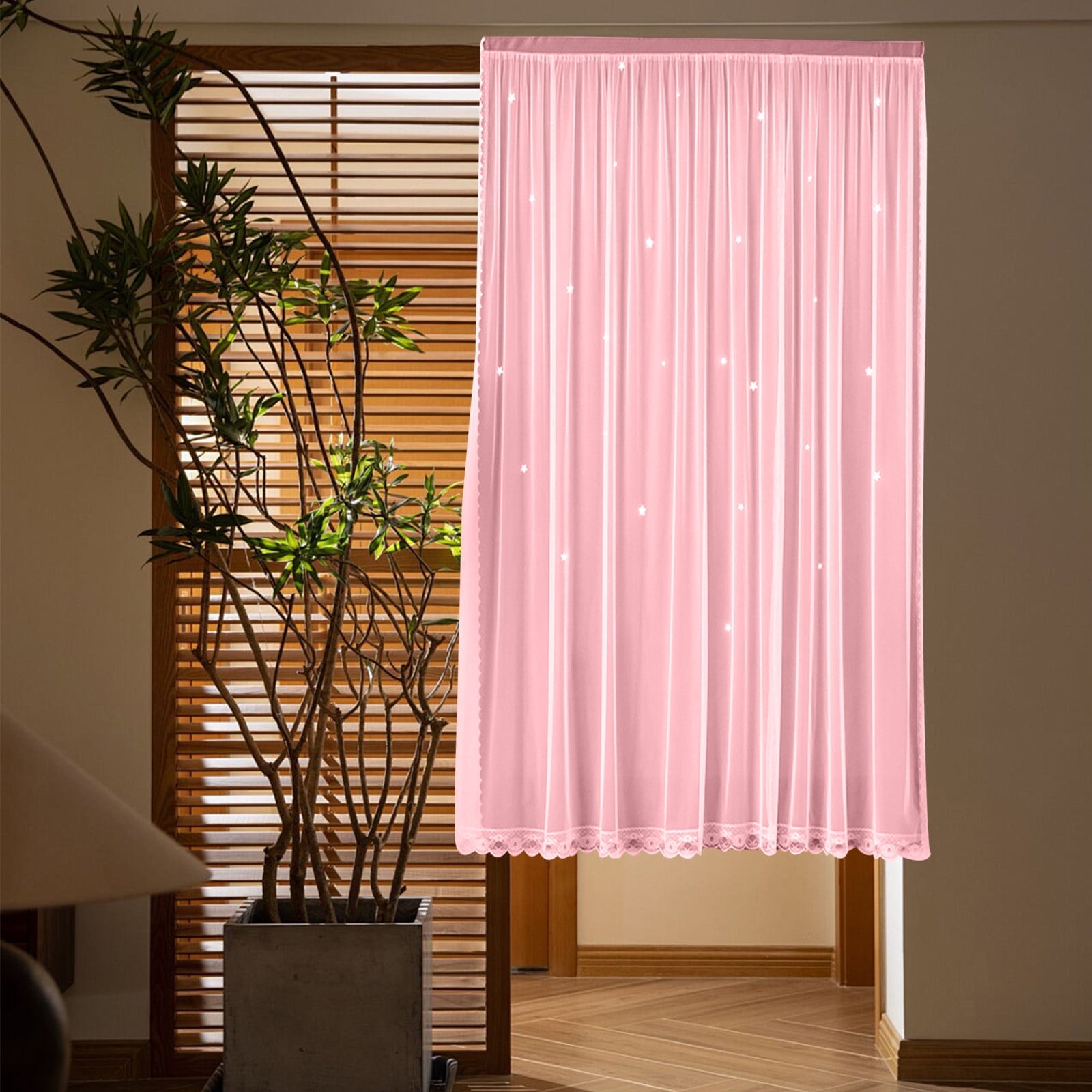 Blackout Curtains with Sheer Overlay Noise Reduction Panels for Bedroom and Living Room Light Blocking and Energy Saving, 59.05*39.37 inches, Set of 1