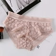 thumbnail image 4 of Byworldtasic Womens Breathable UnderwearWomen Lace Hipster Panties Full Coverage Soft Stretch Boxer Briefs Pink, 4 of 4