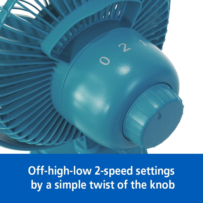 (2 pack) Mainstays 6-inch Clip-On or Desktop AC Electric Personal Indoor Fan, 2 Speeds, Cool Water