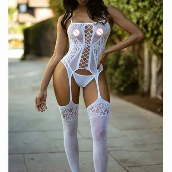 Fishnet Bodysuit Lingerie Body Mesh Fishnet Bodystockings for Women Erotic Lingerie Open Bra Crotchless Bodysuits Sexy