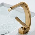 thumbnail image 2 of (Oro) Grifo de lavabo de baño de un solo orificio, Grifo monomando de agua fría y caliente de un solo mango, Grifo de lavabo de tocador de lavabo, 2 of 5