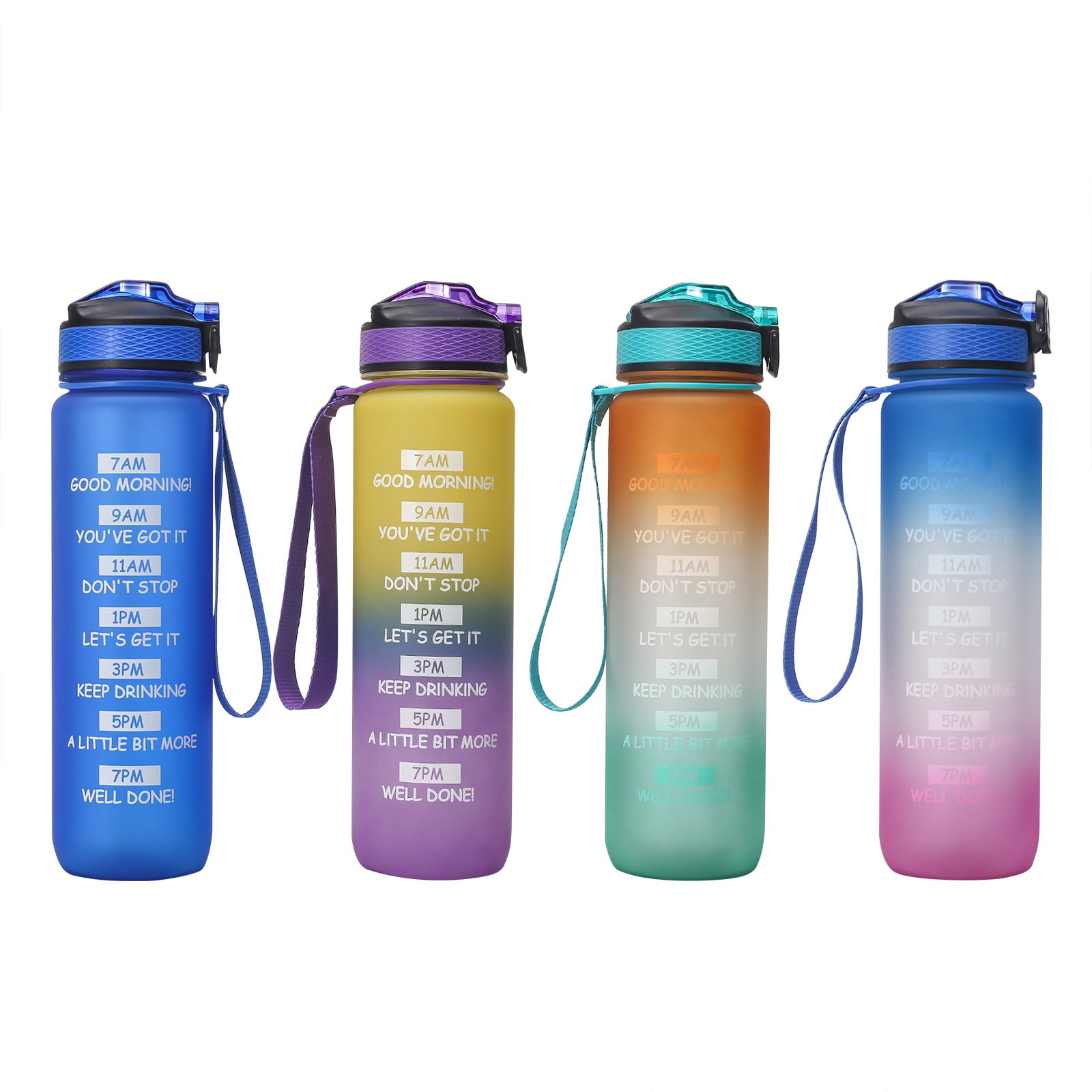 Qianha Mall 33 oz Water Bottles with Times to Drink and Straw,Motivational Water  Bottle with Time Marker,Leakproof & BPA Free,Drinking Sports Water Bottle  for Fitness,Gym & Outdoor 
