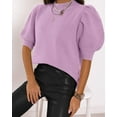 thumbnail image 4 of Sherrylily Spring Women Puff Short Sleeve Sweater Tops Crew Neck Casual Blouses, 4 of 6