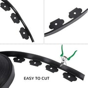 Garden Edging, 100ft No-Dig Landscape Edging with 150 Spikes for Lawn, 2 Inch Tall for Landscaping, Flower Gardens, and Lawn(Black, 100FT)