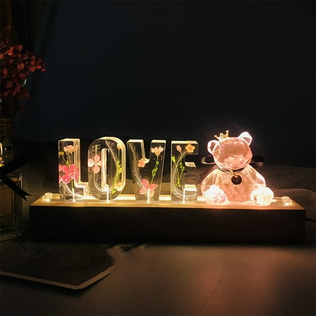 

Livesture 26 Letters Of Eternal Flower Night Light 4style Three letters